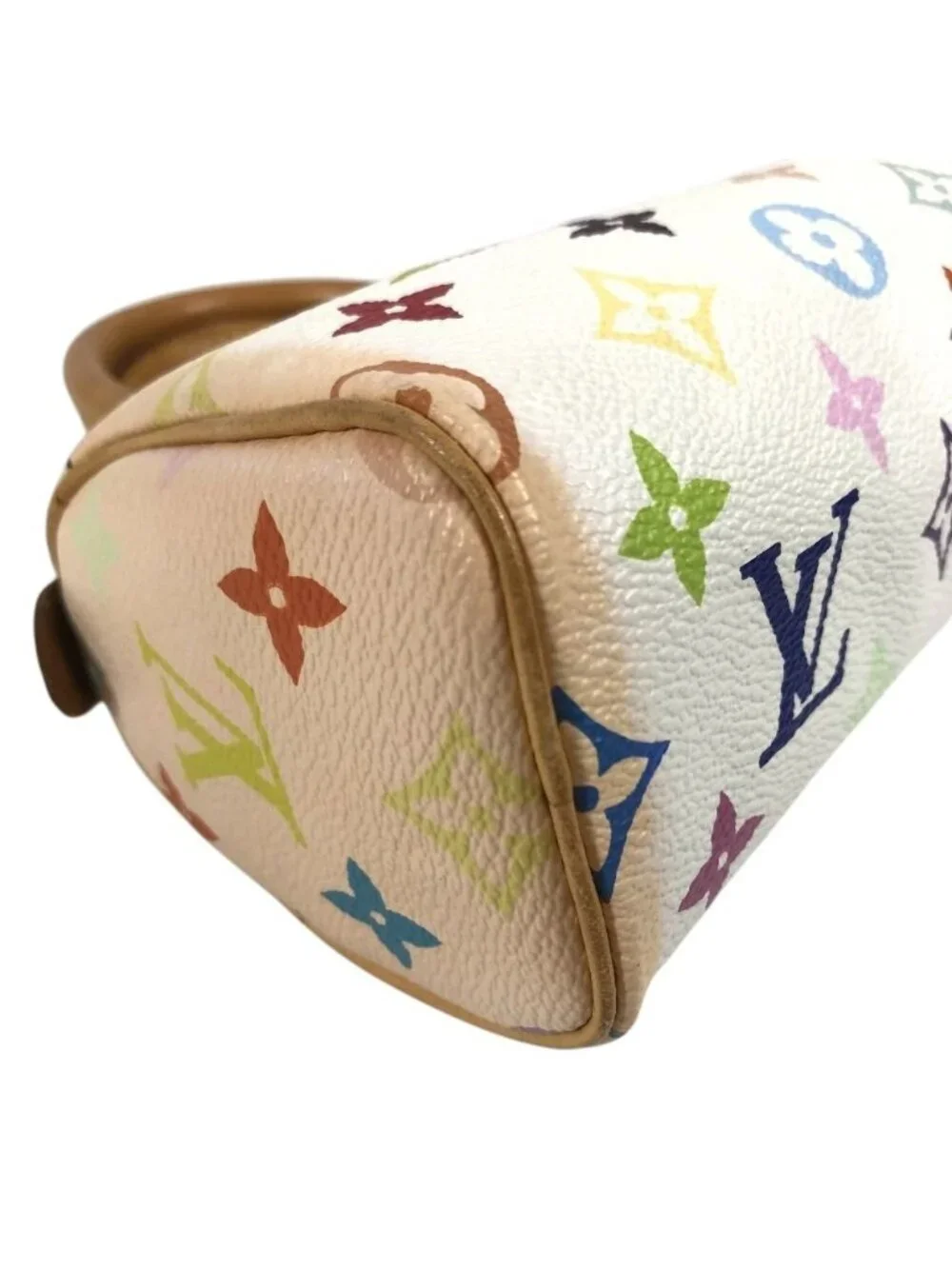 Louis Vuitton Handbag Mini Speedy Monogram Multicolor Canvas Blanc White
